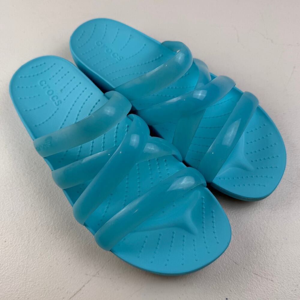 Crocs Women's Splash Strappy Sandal Neptune Blue Jelly Size 9